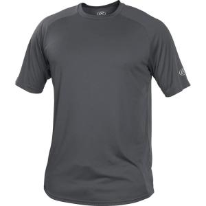 Rawlings Mens Men’s | Athletic Tech Short Sleeve Shirt | Adult Sizes | Multiple Colors(Graphite)