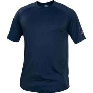 Rawlings Mens Men’s | Athletic Tech Short Sleeve Shirt | Adult Sizes | Multiple Colors(Navy)
