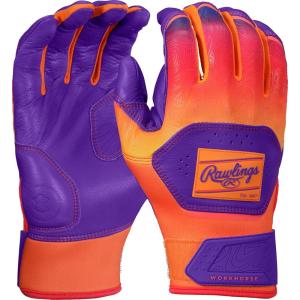 Rawlings Workhorse Baseball Batting Gloves | Youth Sizes | Multiple Colors(Purple / Orange)