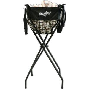 Rawlings | Ball Caddy | Holds 100+ Baseballs / 50+ Softballs | Includes Stand & Net Bag,Black