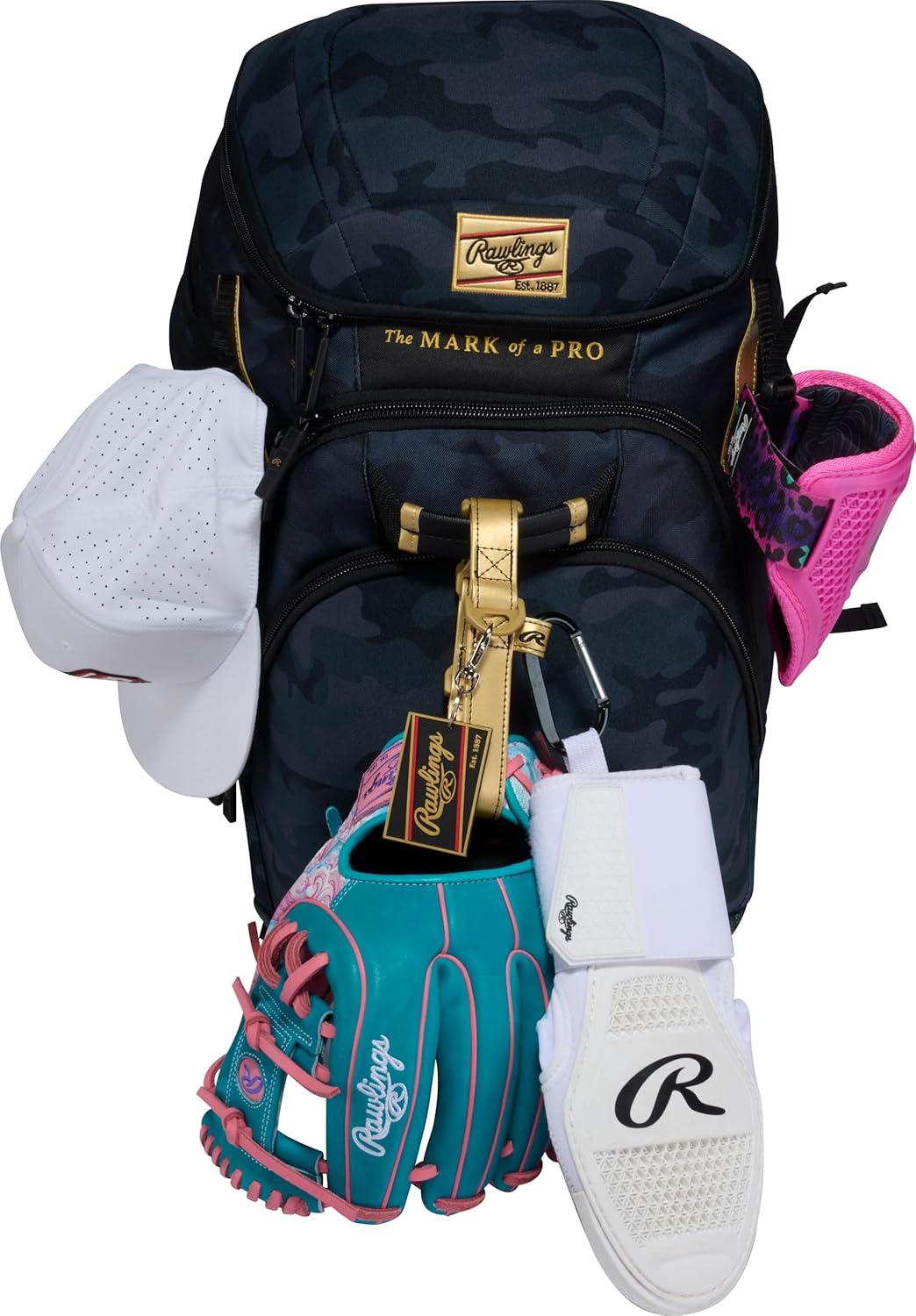 imageRawlings  Glove ampamp Batters Protection Accessory Clip  Bag Attachment with Carabiner ampamp Hanging Loops  Multiple ColorsColumbia Blue