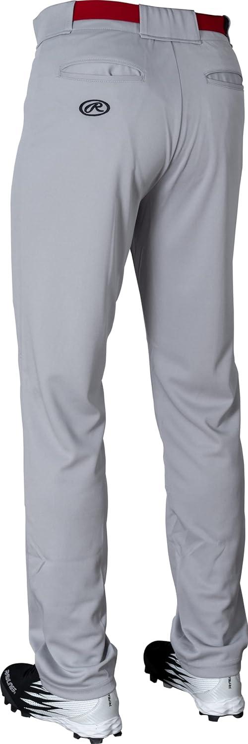 imageRawlings  Mens SemiRelaxed Full Length Baseball Pants  Piped  Adult Sizes  Multiple ColorsGrey