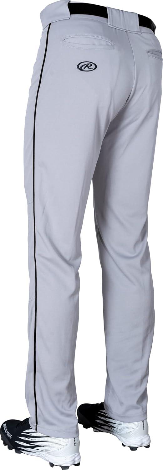 imageRawlings  Mens SemiRelaxed Full Length Baseball Pants  Piped  Adult Sizes  Multiple ColorsGreyBlack