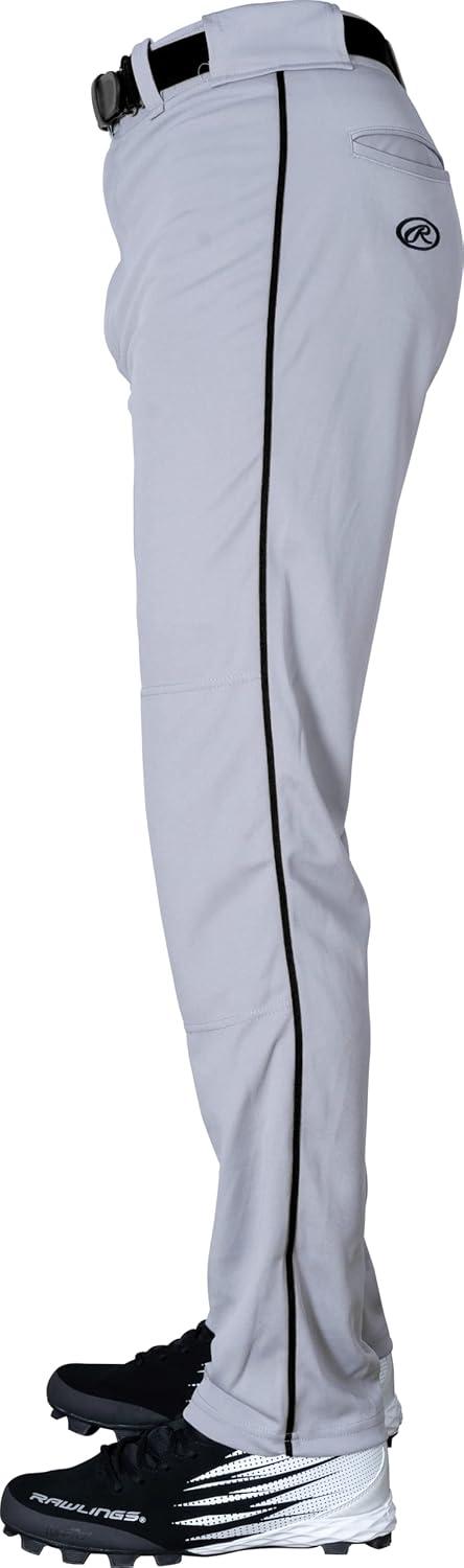 imageRawlings  Mens SemiRelaxed Full Length Baseball Pants  Piped  Adult Sizes  Multiple ColorsGreyBlack