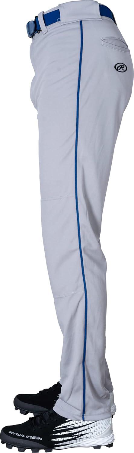 imageRawlings  Mens SemiRelaxed Full Length Baseball Pants  Piped  Adult Sizes  Multiple ColorsGreyRoyal