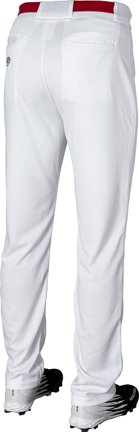 imageRawlings  Mens SemiRelaxed Full Length Baseball Pants  Piped  Adult Sizes  Multiple ColorsWhite