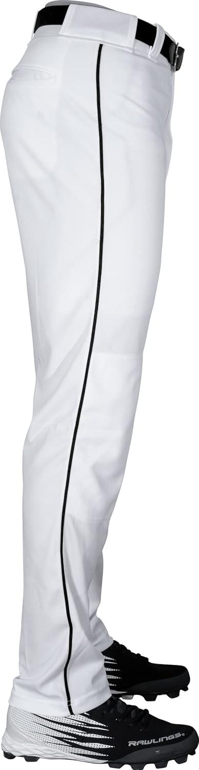 imageRawlings  Mens SemiRelaxed Full Length Baseball Pants  Piped  Adult Sizes  Multiple ColorsWhiteBlack
