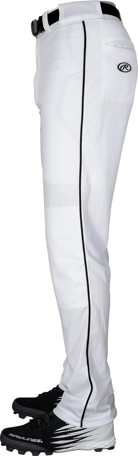 imageRawlings  Mens SemiRelaxed Full Length Baseball Pants  Piped  Adult Sizes  Multiple ColorsWhiteBlack