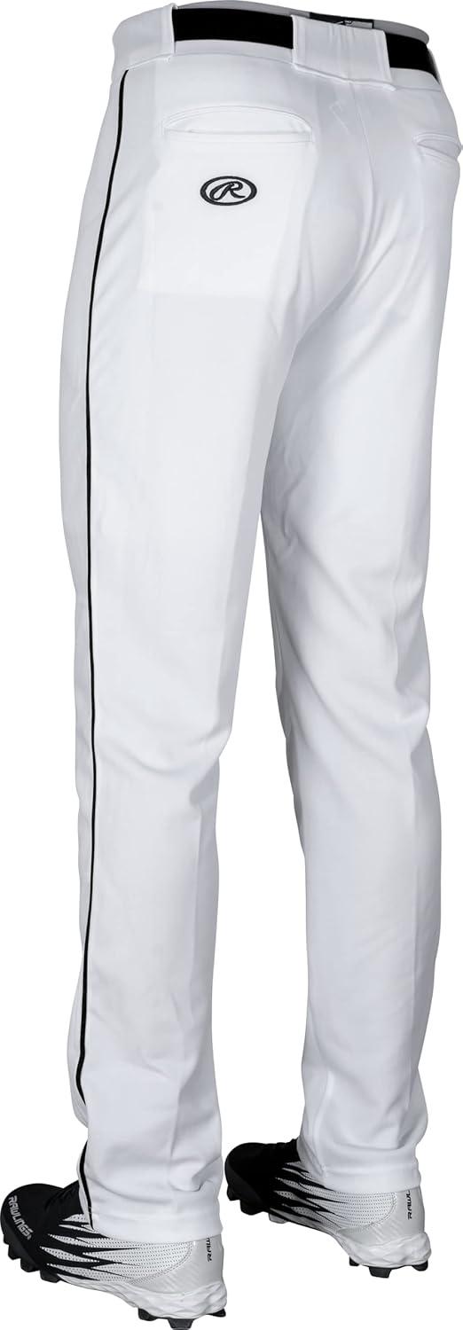 imageRawlings  Mens SemiRelaxed Full Length Baseball Pants  Piped  Adult Sizes  Multiple ColorsWhiteBlack