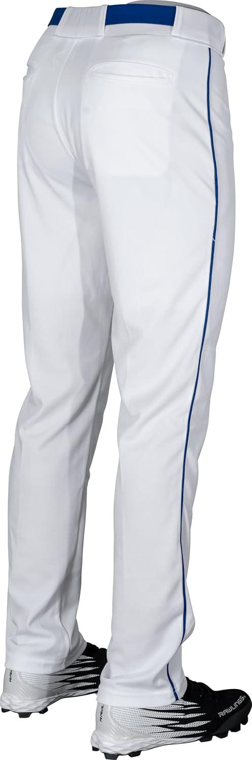 imageRawlings  Mens SemiRelaxed Full Length Baseball Pants  Piped  Adult Sizes  Multiple ColorsWhiteRoyal