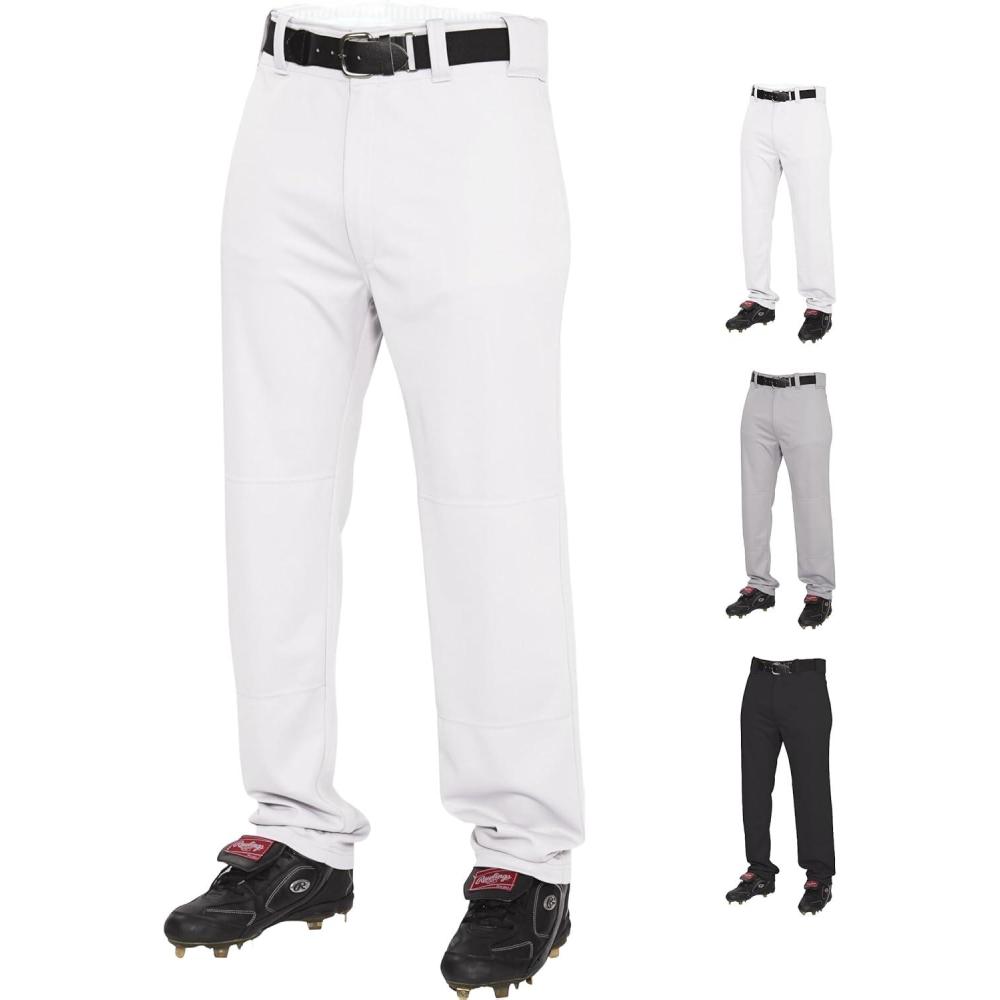 imageRawlings  Mens SemiRelaxed Full Length Baseball Pants  Piped  Adult Sizes  Multiple ColorsWhite