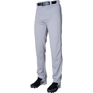 Rawlings | Men’s Semi-Relaxed Full Length Baseball Pants | Piped | Adult Sizes | Multiple Colors(Grey/Navy)