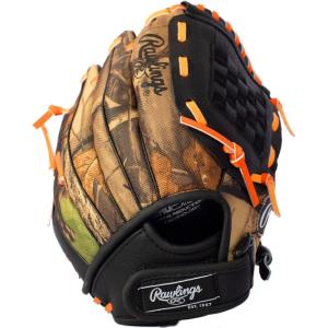 Rawlings Playmaker Camo Kids Baseball Glove for Kids 5-8 – TBall Glove – 10.5″ – Right Hand Throw – Glove Fits on Left Hand – Make Selection Carefully