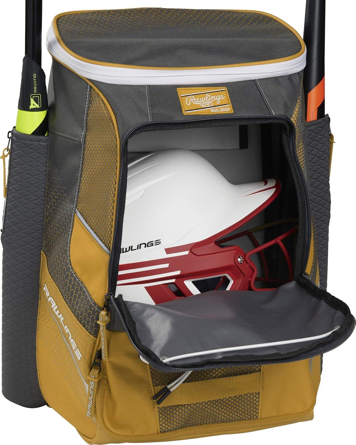 imageRawlings IMPULSE Backpack Equipment Bag BaseballSoftball Multiple StylesLight Gold