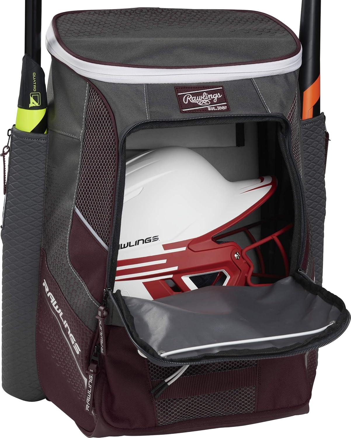 imageRawlings IMPULSE Backpack Equipment Bag BaseballSoftball Multiple StylesMaroon