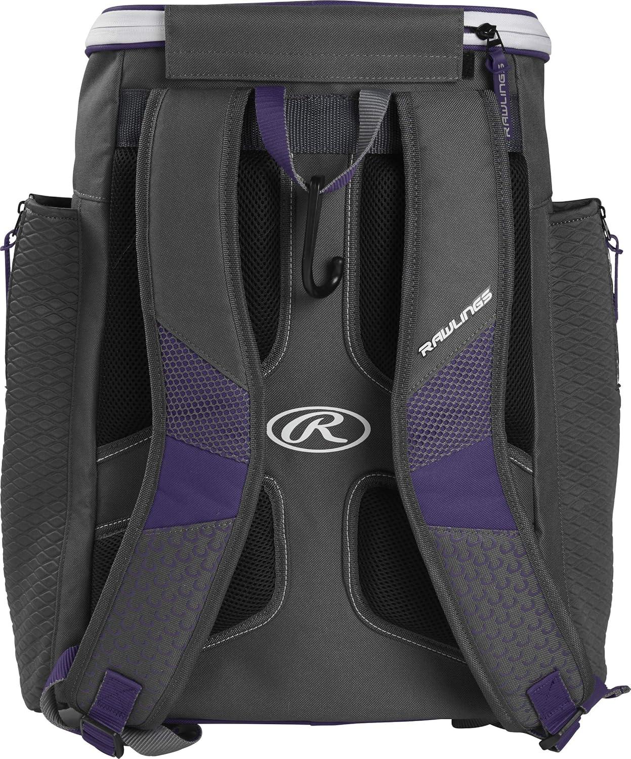 imageRawlings IMPULSE Backpack Equipment Bag BaseballSoftball Multiple StylesPurple