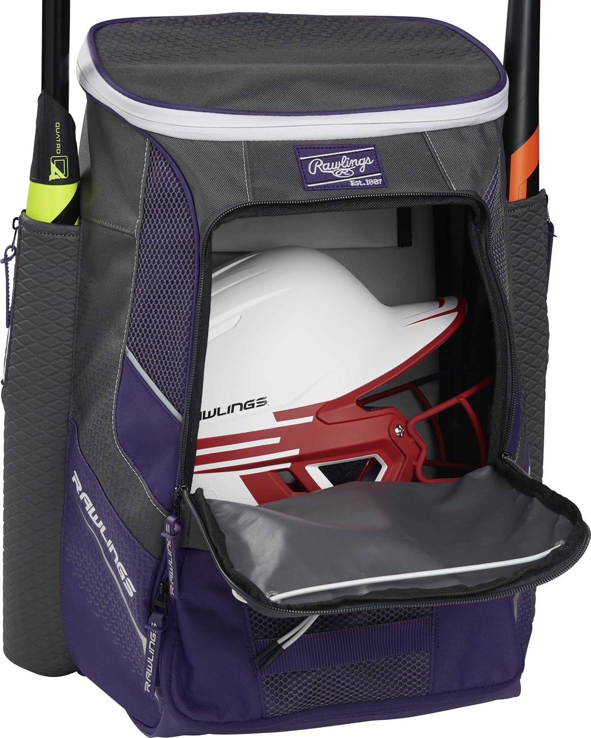 imageRawlings IMPULSE Backpack Equipment Bag BaseballSoftball Multiple StylesPurple