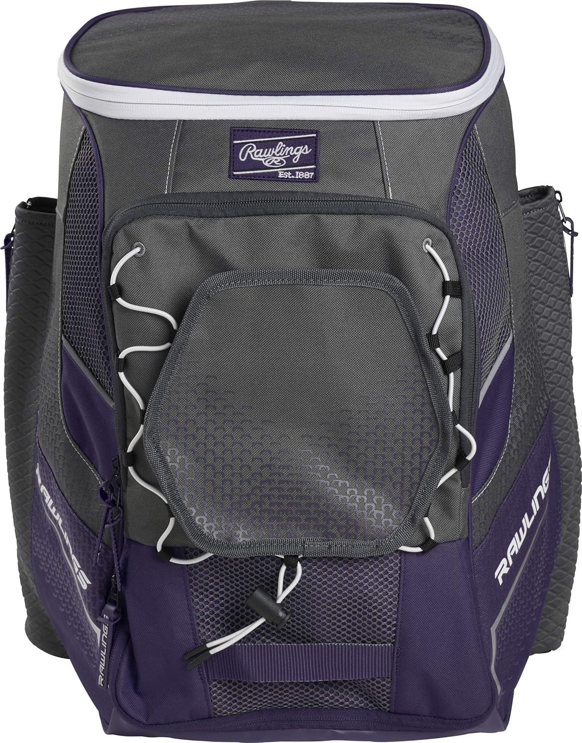 imageRawlings IMPULSE Backpack Equipment Bag BaseballSoftball Multiple StylesPurple