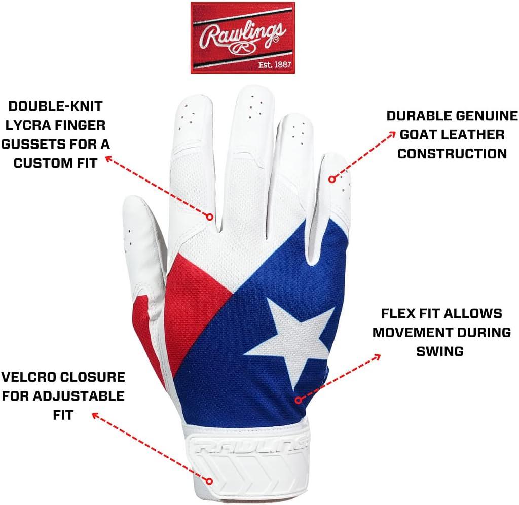 imageRawlings 5150 Flag Country Batting Gloves Limited Edition Adult Texas Medium