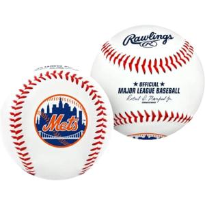 Rawlings | Official 2025 MLB Baseball with Team Logo | All 30 MLB Teams Available(New York Mets)