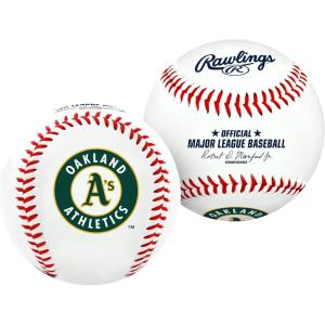 Rawlings | Official 2025 MLB Baseball with Team Logo | All 30 MLB Teams Available(Oakland Athletics)