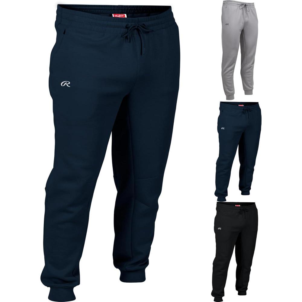 imageRawlings  Mens Fleece Training Jogger Pants  Multiple Sizes ampamp ColorsNavy