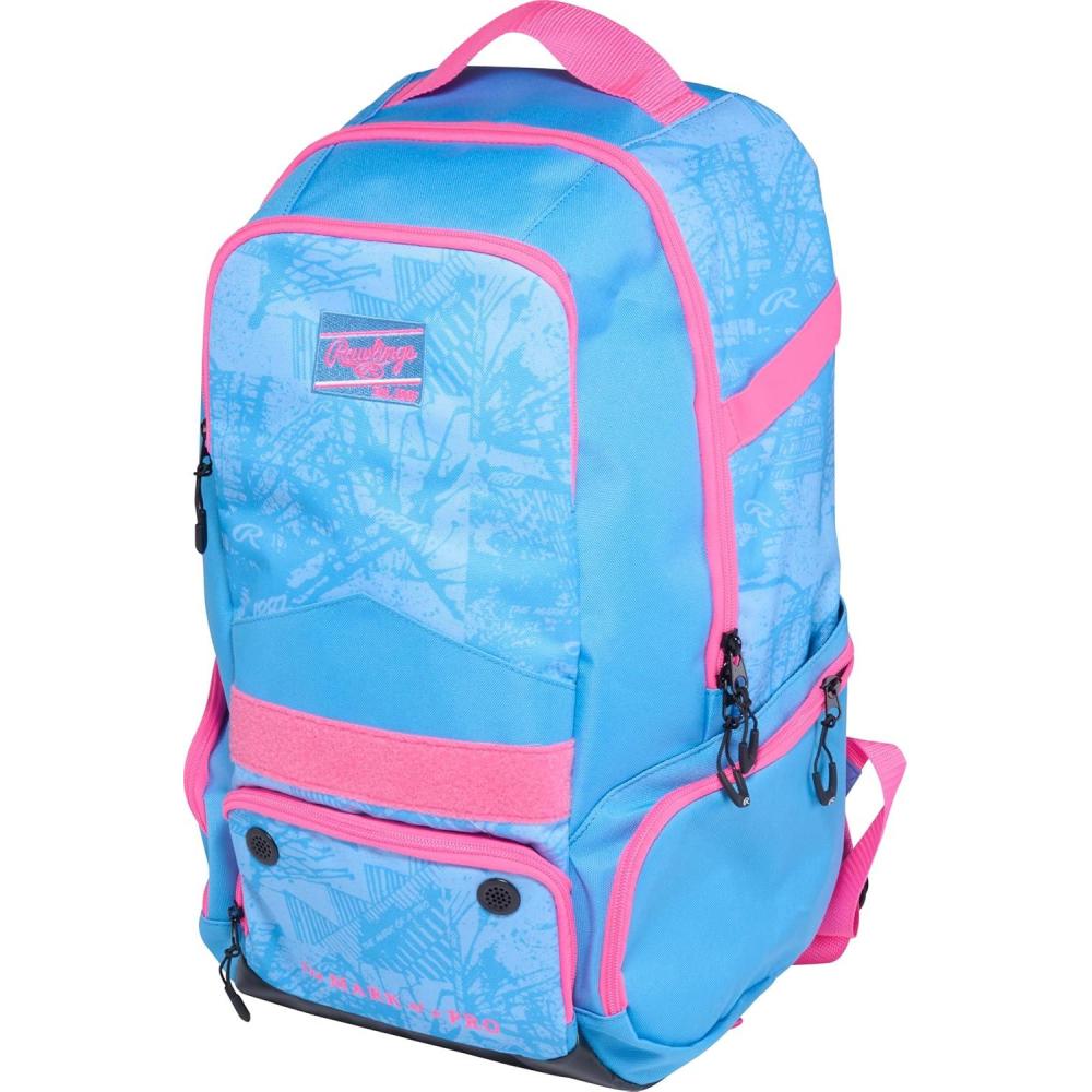 imageRawlings Rawlings Gamer Series Backpack Equipment Bag BaseballSoftball Multiple ColorsColumbia Blue Pink