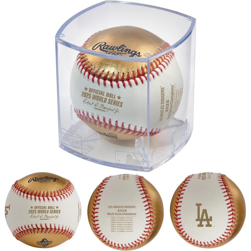 imageRawlings  Official 2025 World Series Champions Los Angeles Dodgers  WS Champs BallWhiteGold  Leather  Champions