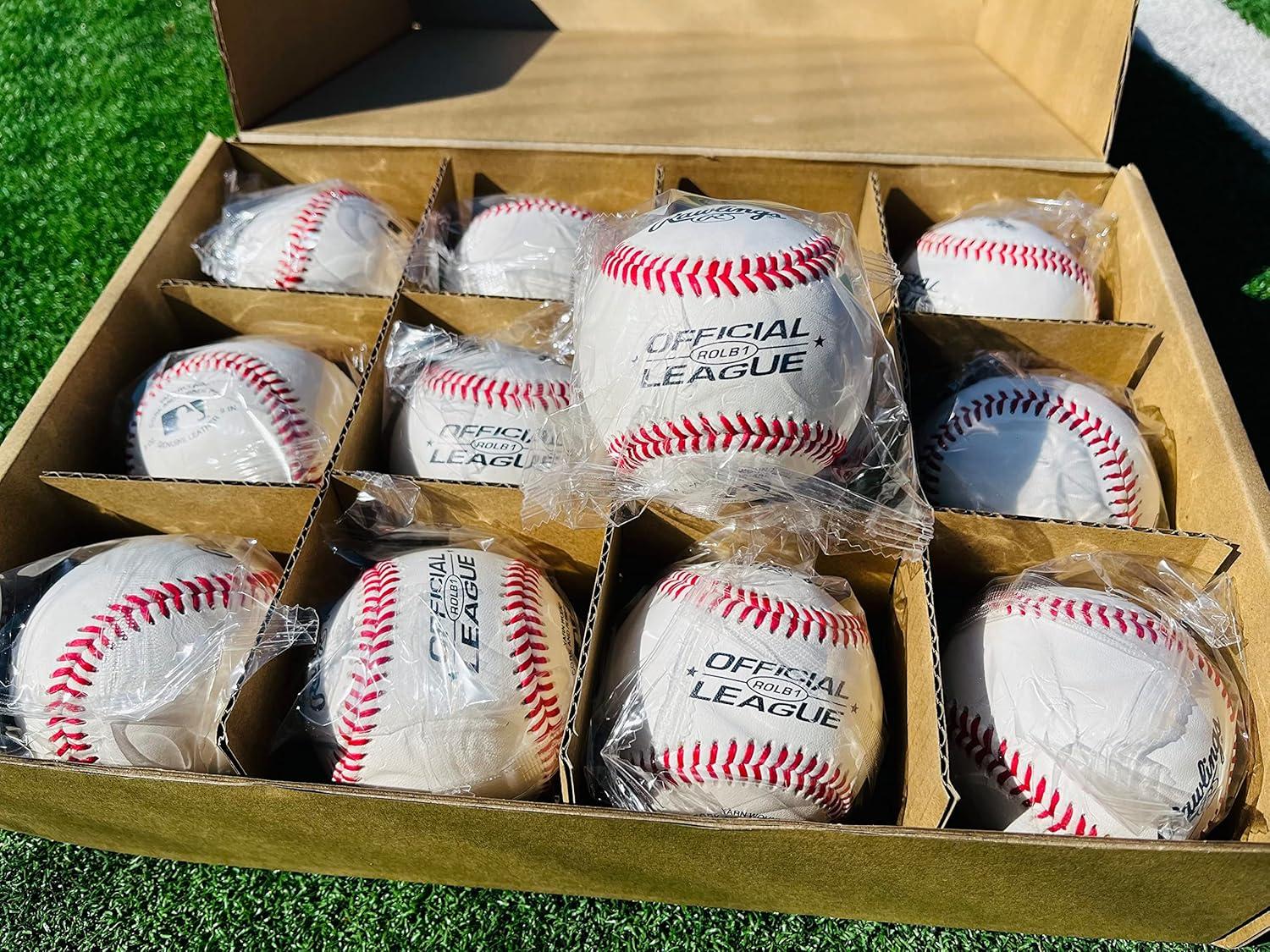 image:imageRawlings Official League Baseballs Competition Grade ROLB1 Youth14U GamePractice Use 12 CountDozen