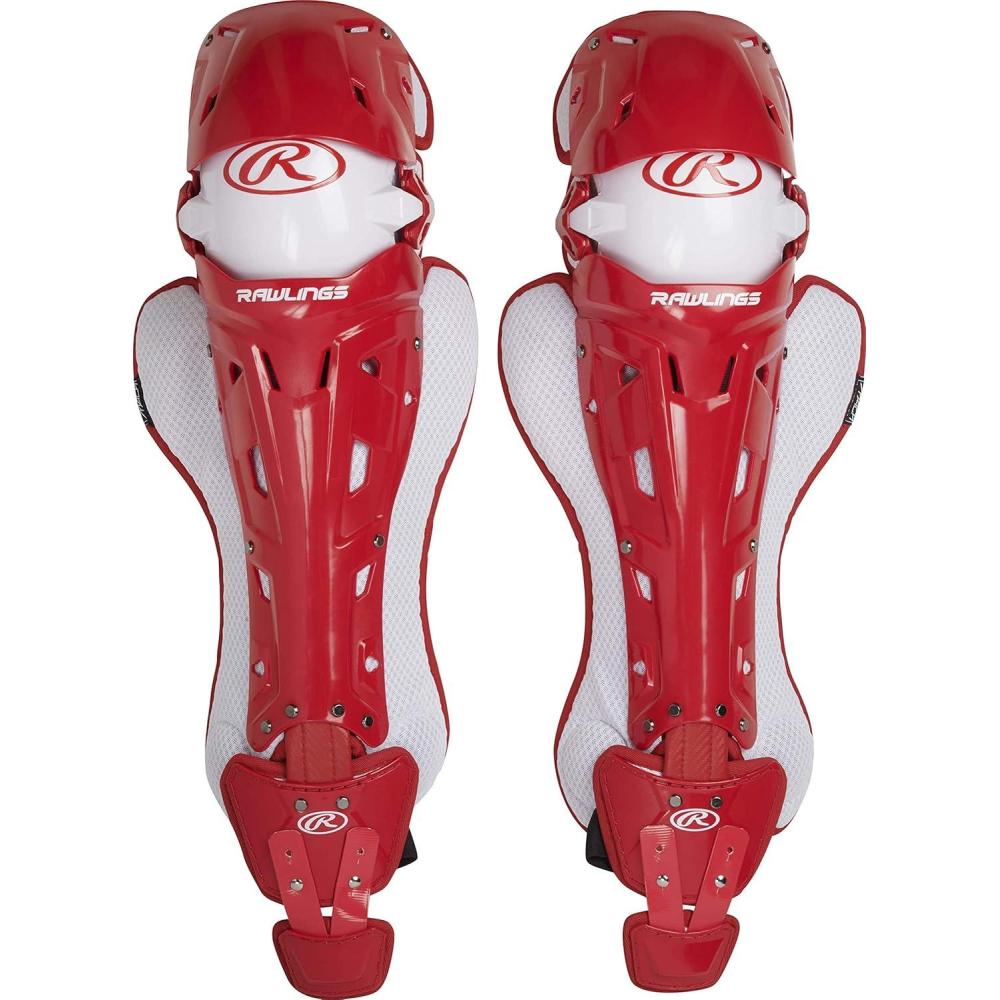 image:imageRawlings Rawlings MACH Catchers Leg Guards Baseball NOCSAE Certified Adult amp Intermediate Sizing Multiple ColorsRed