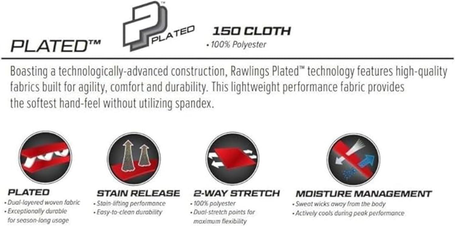image:imageRawlings PRO 150 Series Baseball Pants Full Length SemiRelaxed Fit Youth Sizes Solid Multiple ColorsGrey