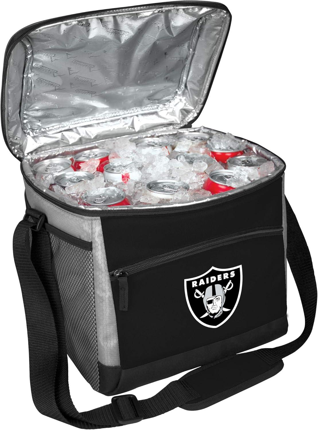 image:imageRawlings NFL SoftSided Insulated Cooler Bag 24Can Capacity ALL TEAM OPTIONSLas Vegas Raiders