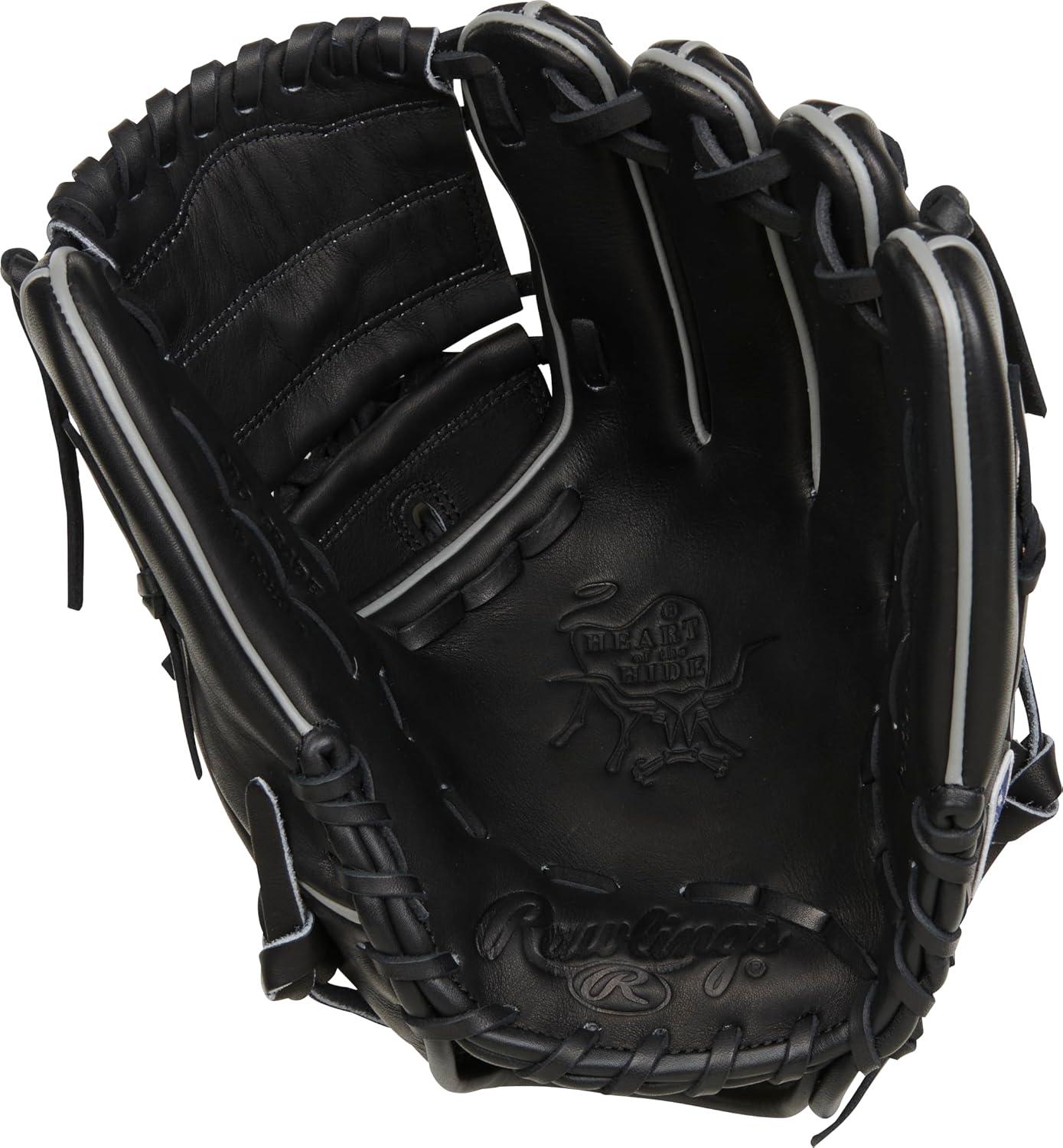 image:imageRawlings Heart of The Hide Baseball Glove Traditional Breakin Sizes 1125 1275 Multiple StylesBlack 2Piece Solid Web
