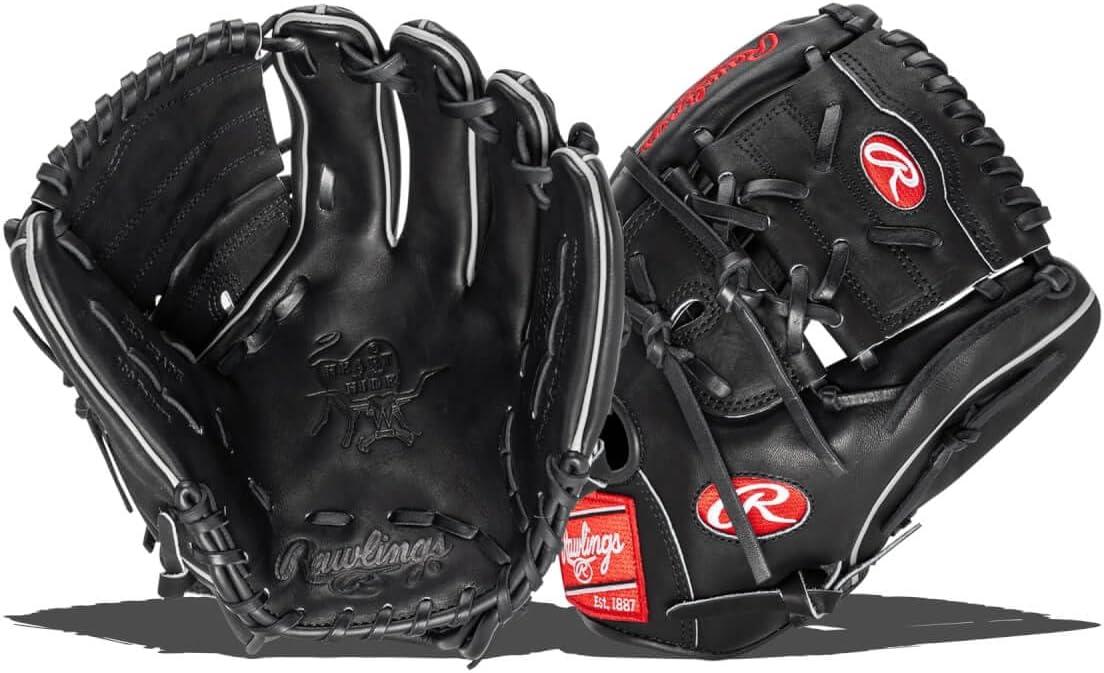 image:imageRawlings Heart of The Hide Baseball Glove Traditional Breakin Sizes 1125 1275 Multiple StylesBlack 2Piece Solid Web