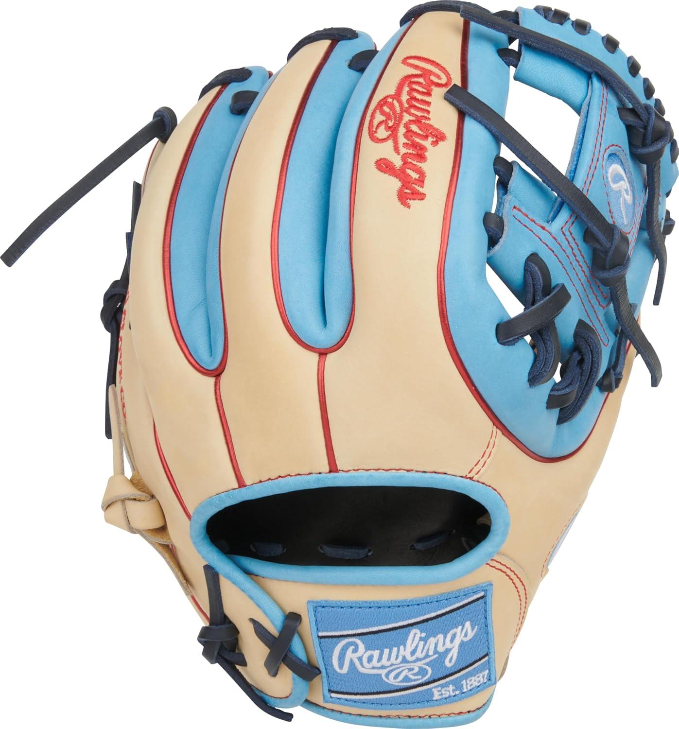 image:imageRawlings Heart of The Hide Baseball Glove Traditional Breakin Sizes 1125 1275 Multiple StylesCamel Columbia Blue Pro I Web
