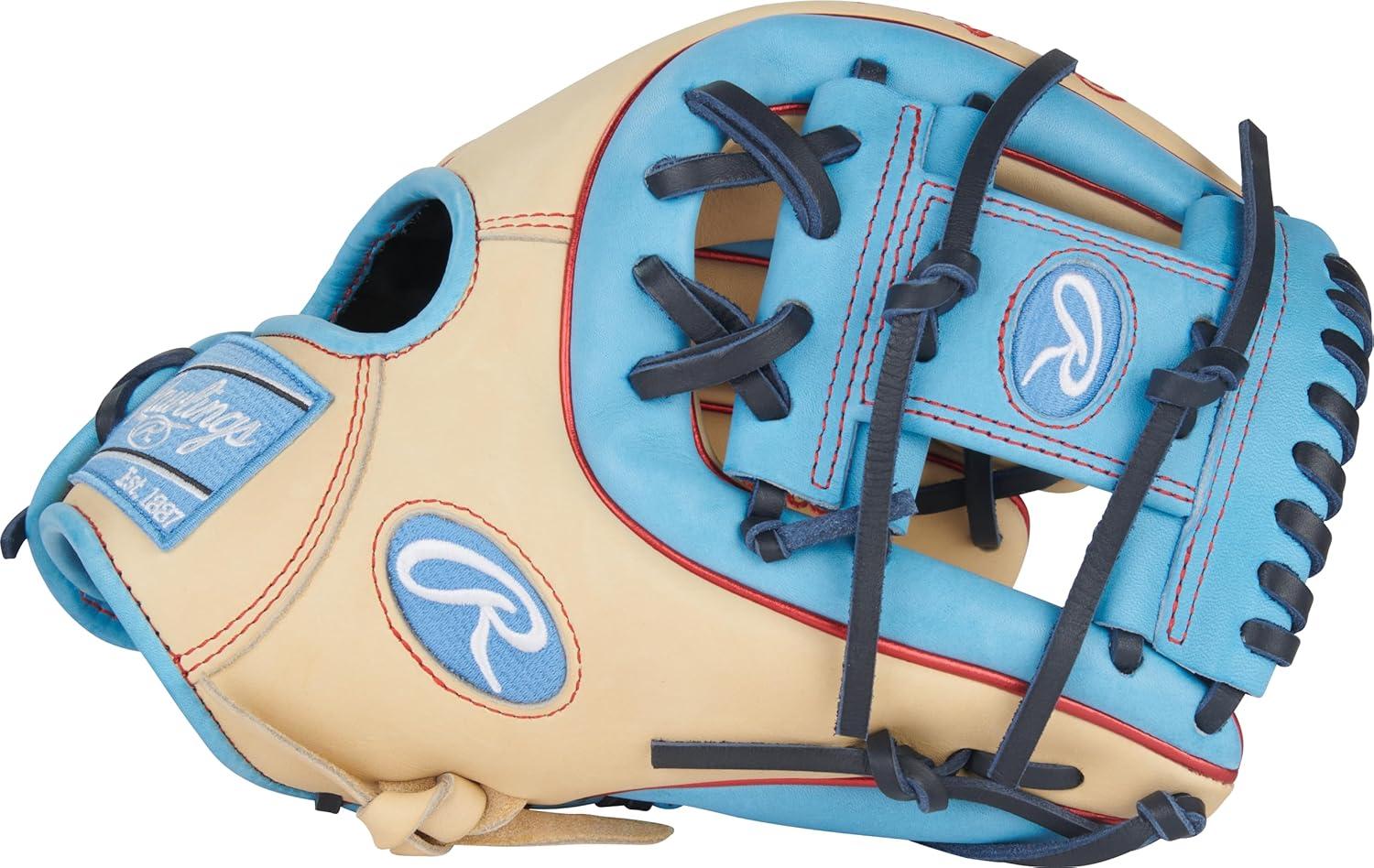 image:imageRawlings Heart of The Hide Baseball Glove Traditional Breakin Sizes 1125 1275 Multiple StylesCamel Columbia Blue Pro I Web