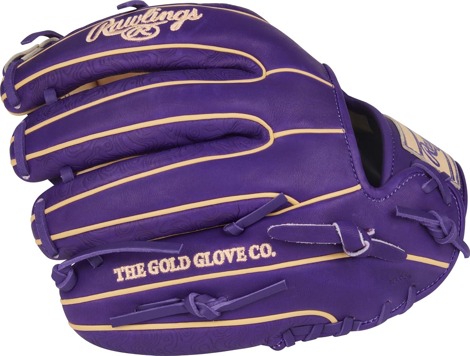 image:imageRawlings Heart of The Hide Baseball Glove Traditional Breakin Sizes 1125 1275 Multiple StylesCamel Purple Weave I Web