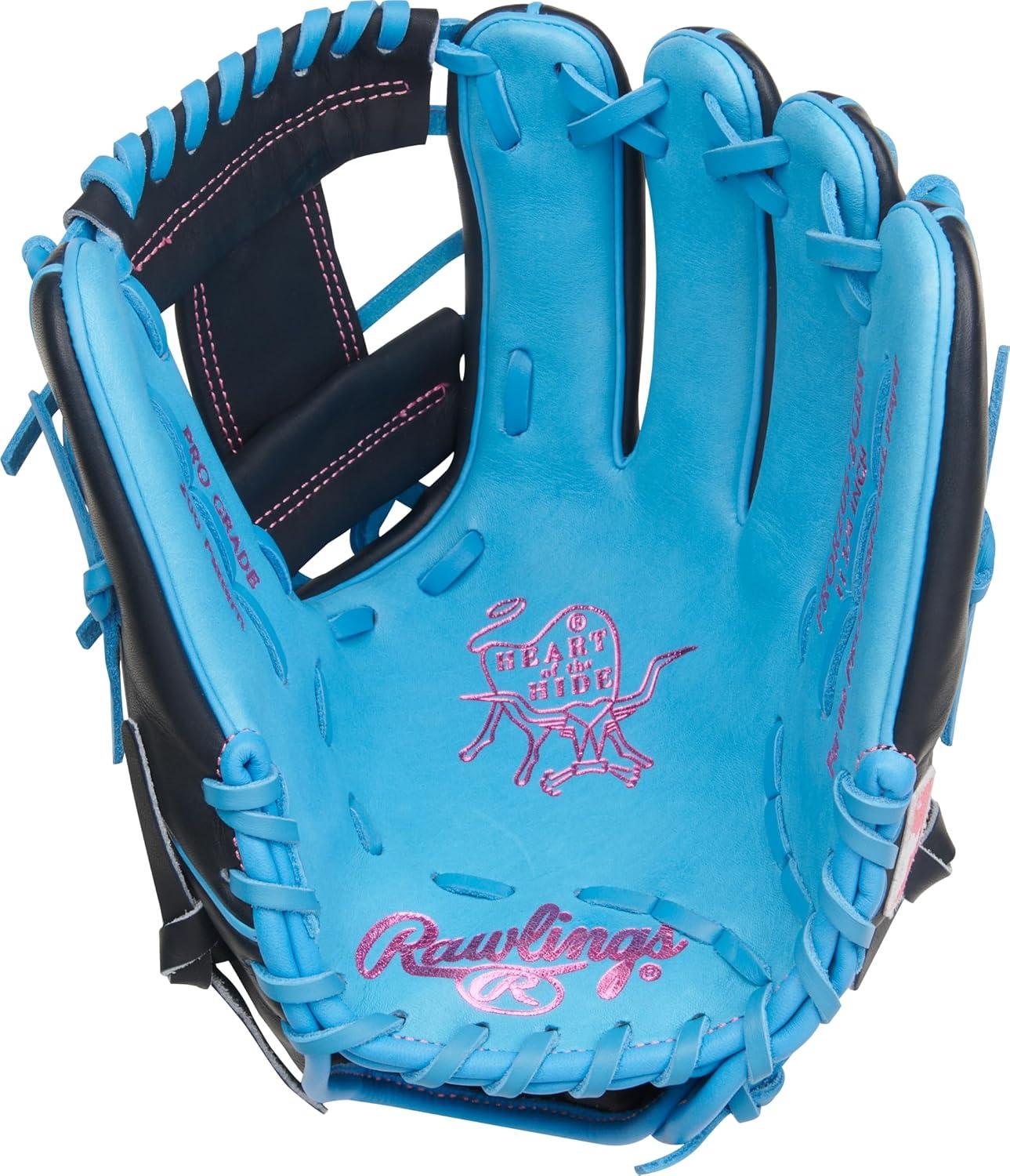 image:imageRawlings Heart of The Hide Baseball Glove Traditional Breakin Sizes 1125 1275 Multiple StylesColumbia Blue Navy Pro I Web