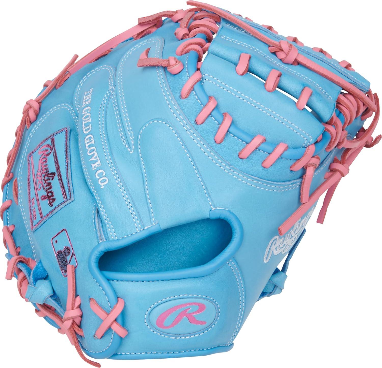 image:imageRawlings Heart of The Hide Baseball Glove Traditional Breakin Sizes 1125 1275 Multiple StylesColumbia Blue Pink 1Piece Solid Web
