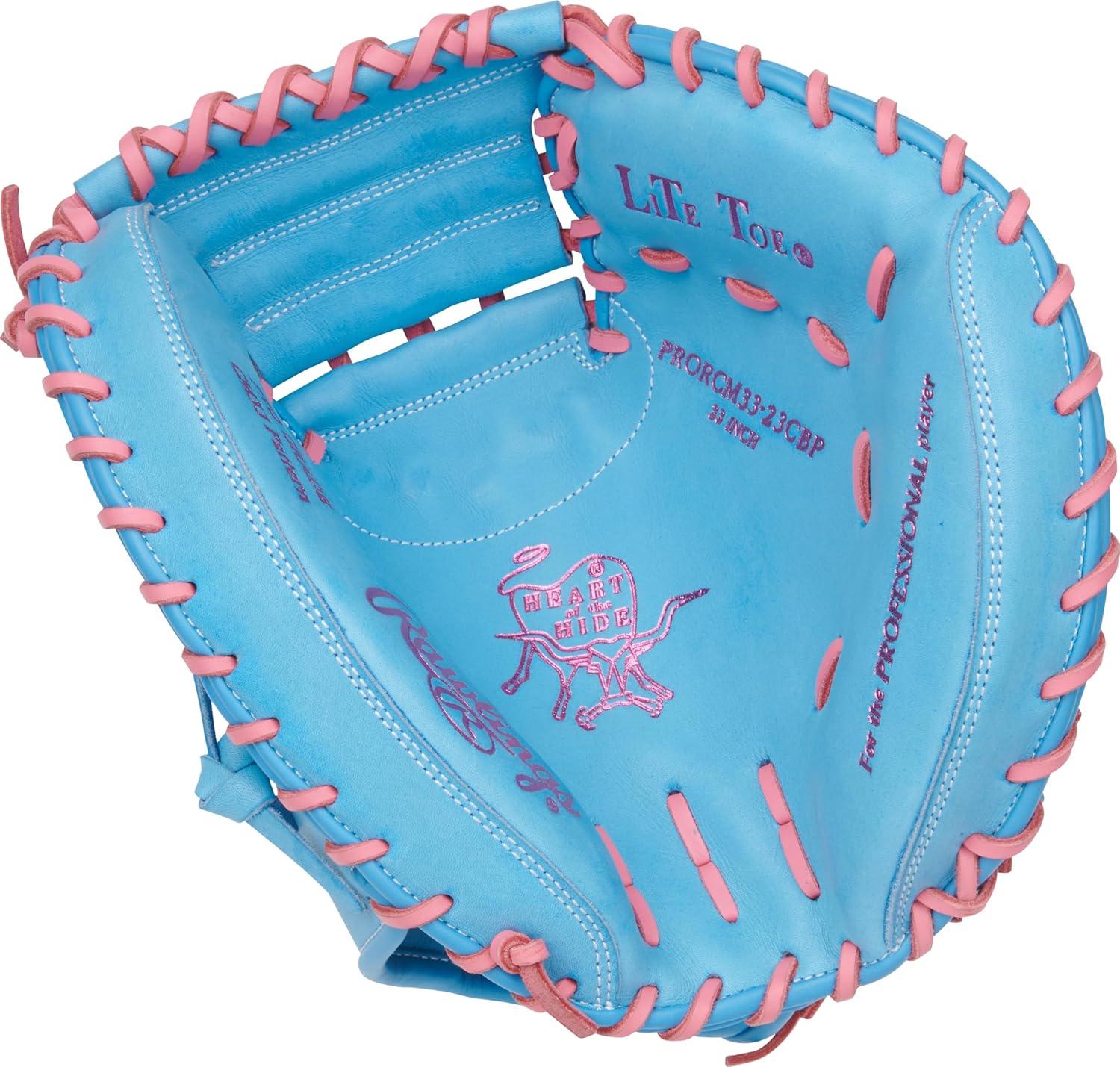 image:imageRawlings Heart of The Hide Baseball Glove Traditional Breakin Sizes 1125 1275 Multiple StylesColumbia Blue Pink 1Piece Solid Web
