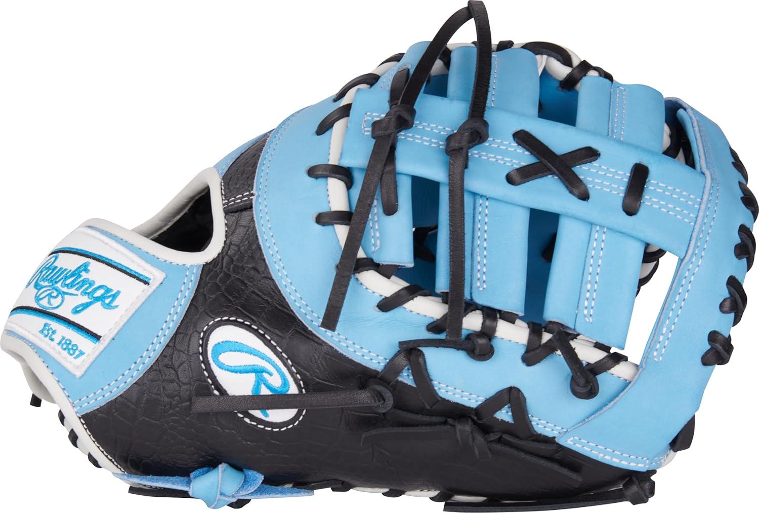 image:imageRawlings Heart of The Hide Baseball Glove Traditional Breakin Sizes 1125 1275 Multiple StylesColumbia Blue SinglePost DoubleBar Web