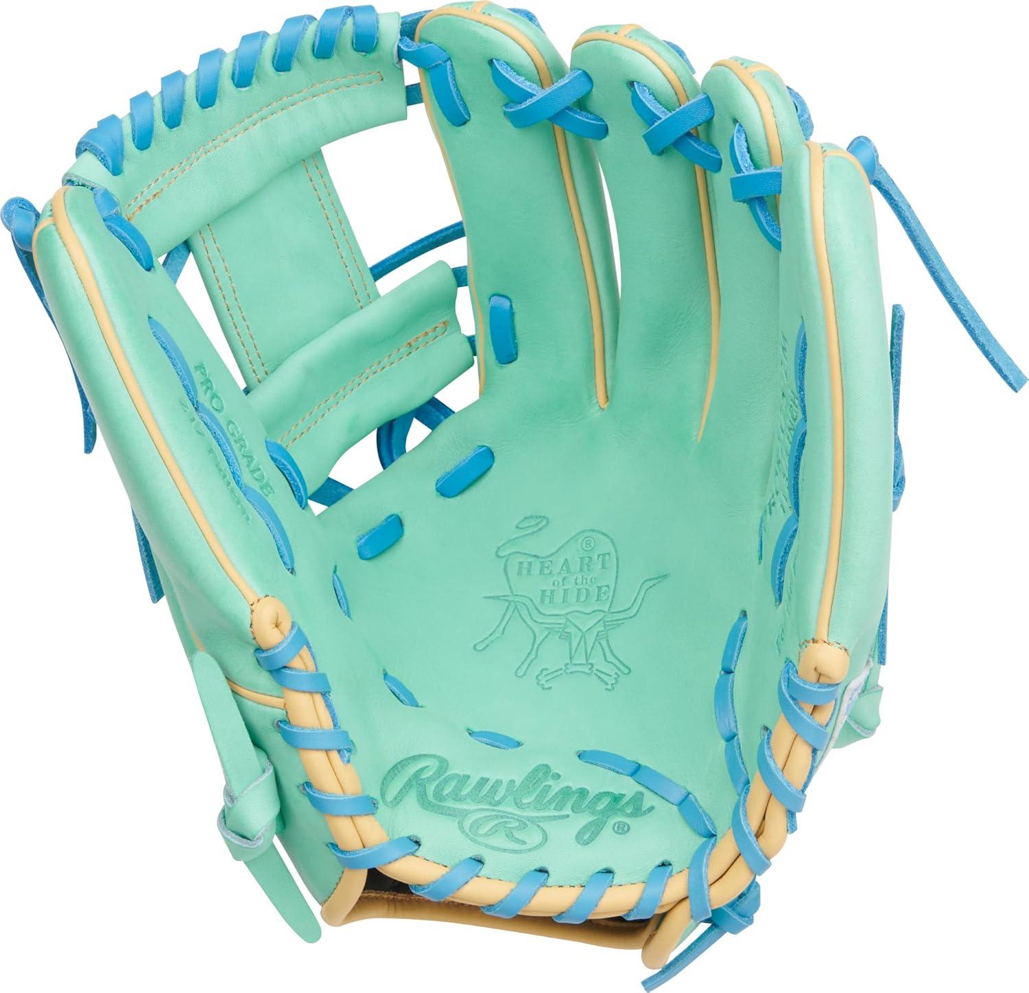 image:imageRawlings Heart of The Hide Baseball Glove Traditional Breakin Sizes 1125 1275 Multiple StylesMint Columbia Blue Pro I Web