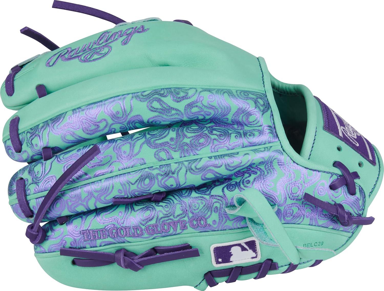 image:imageRawlings Heart of The Hide Baseball Glove Traditional Breakin Sizes 1125 1275 Multiple StylesMint Purple Pro I Web