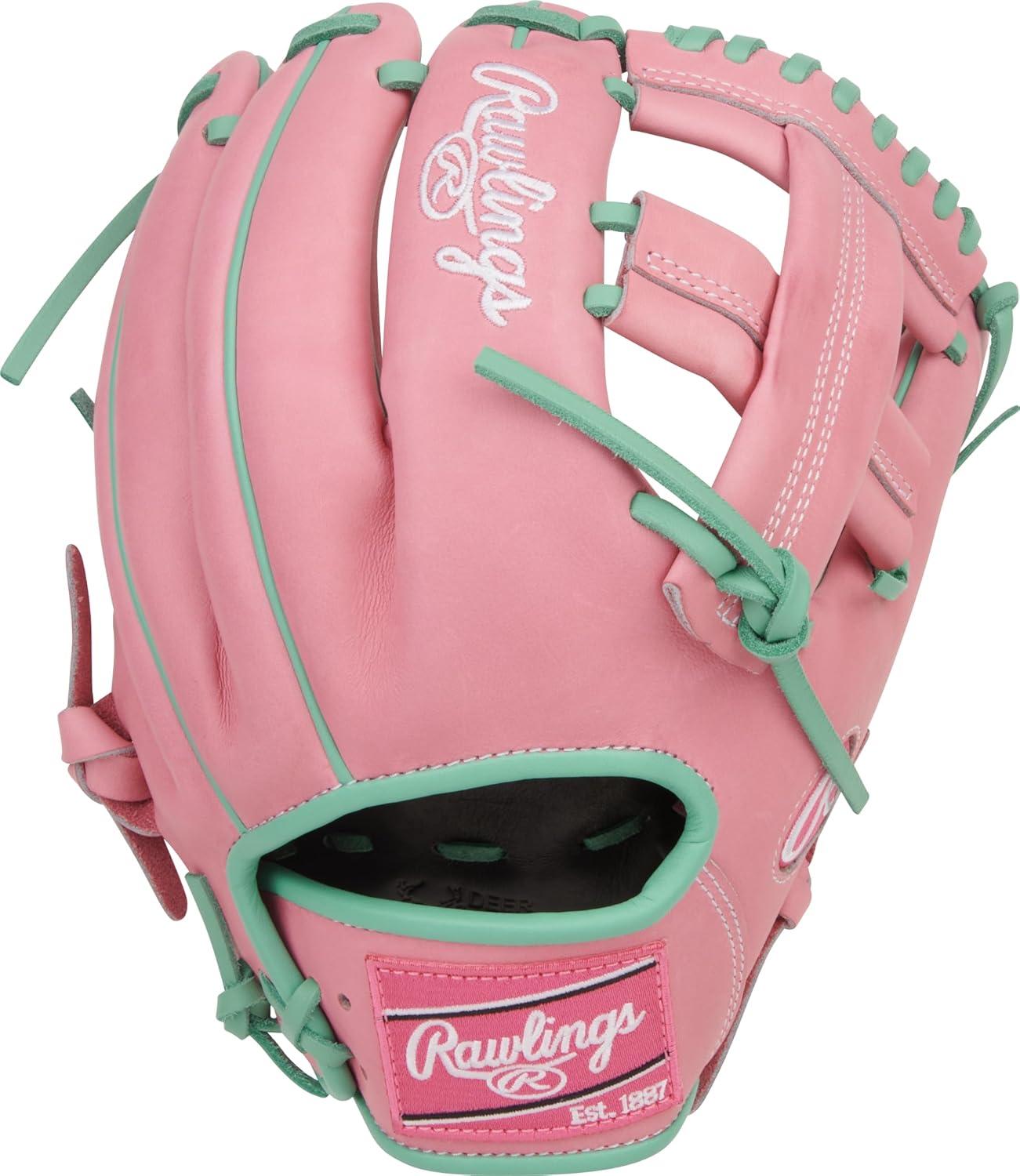 image:imageRawlings Heart of The Hide Baseball Glove Traditional Breakin Sizes 1125 1275 Multiple StylesPink Mint Single Post Web