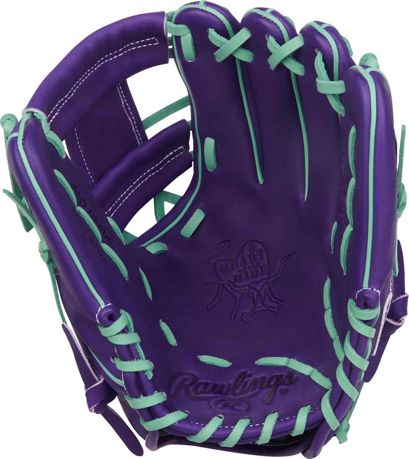 image:imageRawlings Heart of The Hide Baseball Glove Traditional Breakin Sizes 1125 1275 Multiple StylesPurple Mint REV1X Web