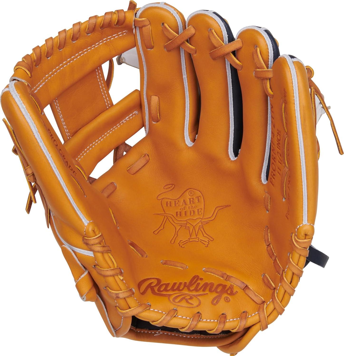 image:imageRawlings Heart of The Hide Baseball Glove Traditional Breakin Sizes 1125 1275 Multiple StylesTan Navy Pro I Web
