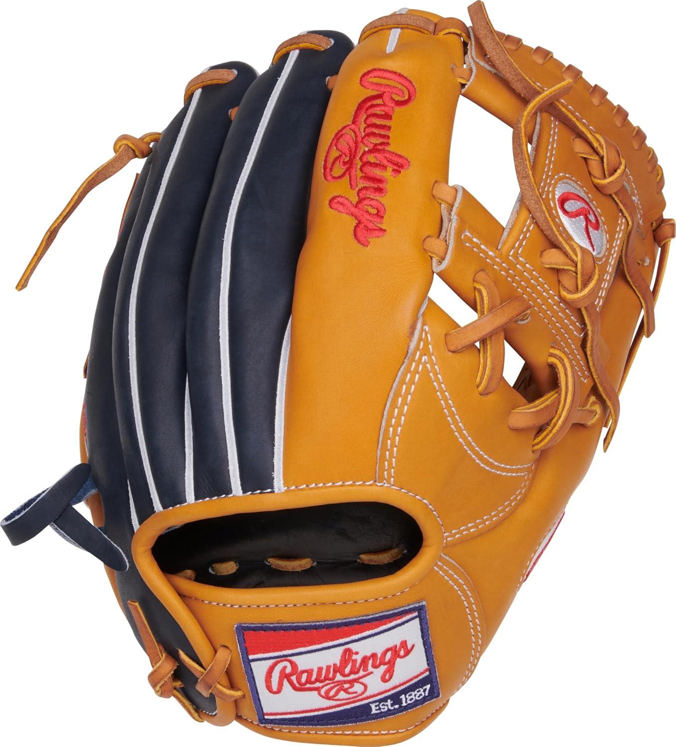 image:imageRawlings Heart of The Hide Baseball Glove Traditional Breakin Sizes 1125 1275 Multiple StylesTan Navy Pro I Web