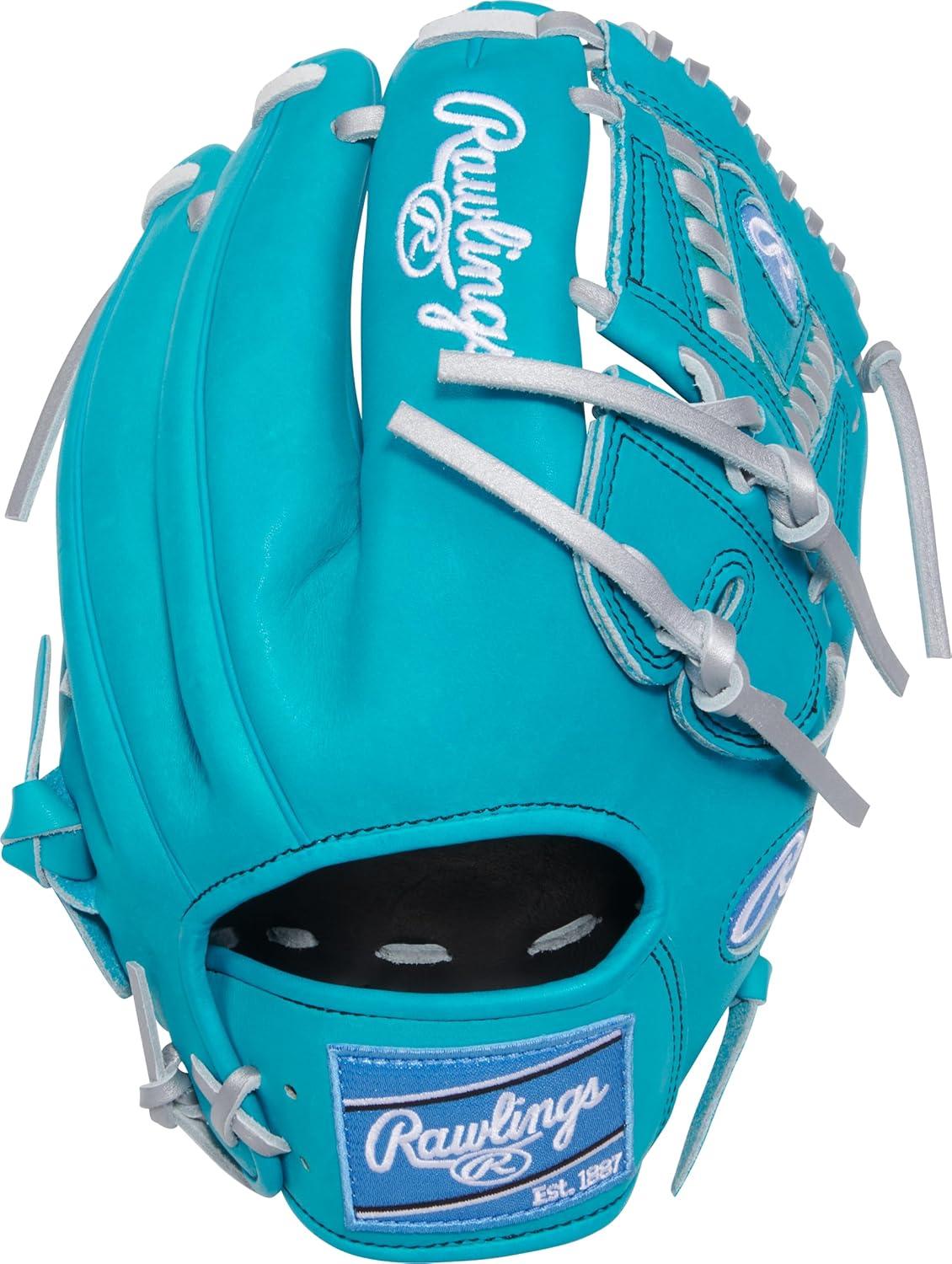 image:imageRawlings Heart of The Hide Baseball Glove Traditional Breakin Sizes 1125 1275 Multiple StylesTeal Silver Laced 2Piece Web