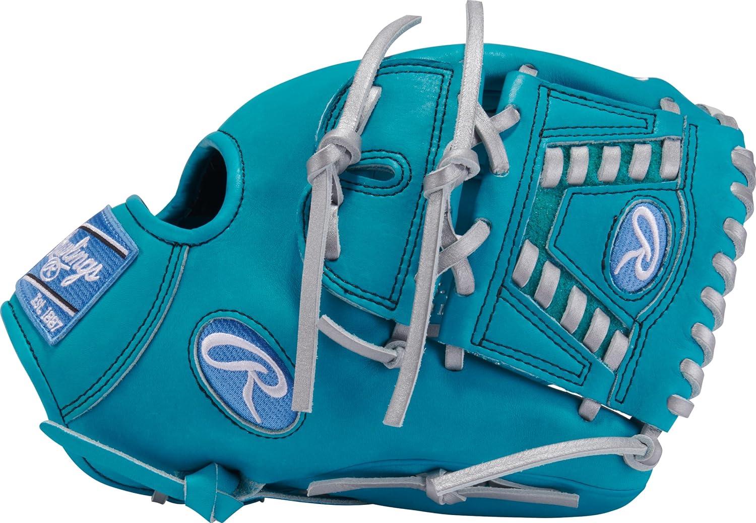 image:imageRawlings Heart of The Hide Baseball Glove Traditional Breakin Sizes 1125 1275 Multiple StylesTeal Silver Laced 2Piece Web
