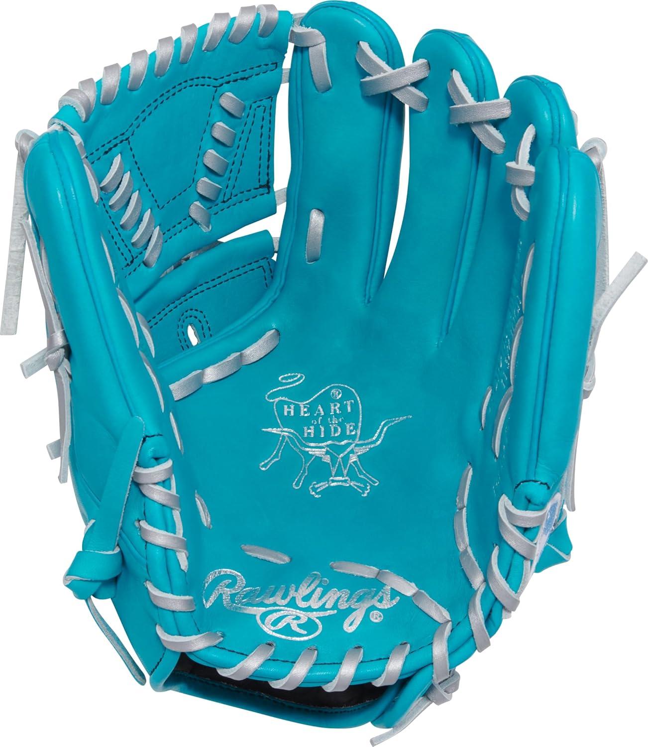 image:imageRawlings Heart of The Hide Baseball Glove Traditional Breakin Sizes 1125 1275 Multiple StylesTeal Silver Laced 2Piece Web